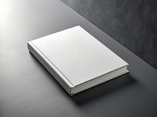 Minimalist white blank book cover mockup