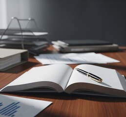 notebook and pen on table