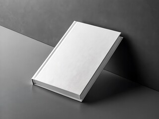 Minimalist white blank book cover mockup