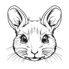 Obraz premium cute mouse head silhouette