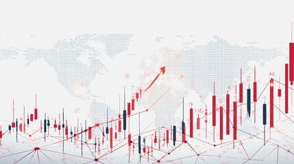 charts and graphs with statistics to innovative analyze business potential and forecast future development of companies growth network points Earth's surface