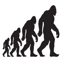 Obraz premium Bigfoot evolution is isolated on white background