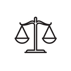 Balance concept for justice symbol design in legal matters