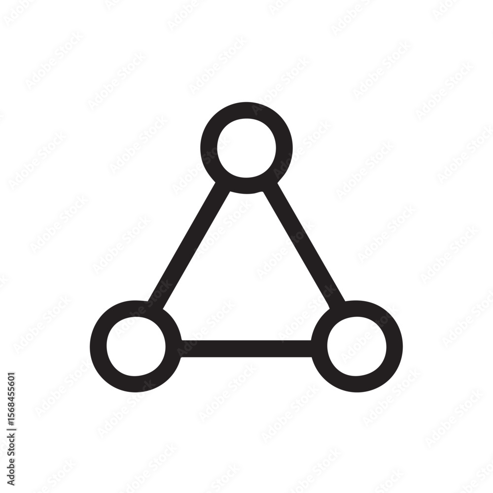Poster simple geometric symbol representing a triangle connection concept