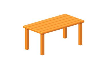 Fototapeta premium Long wooden table furniture Vector Illustration