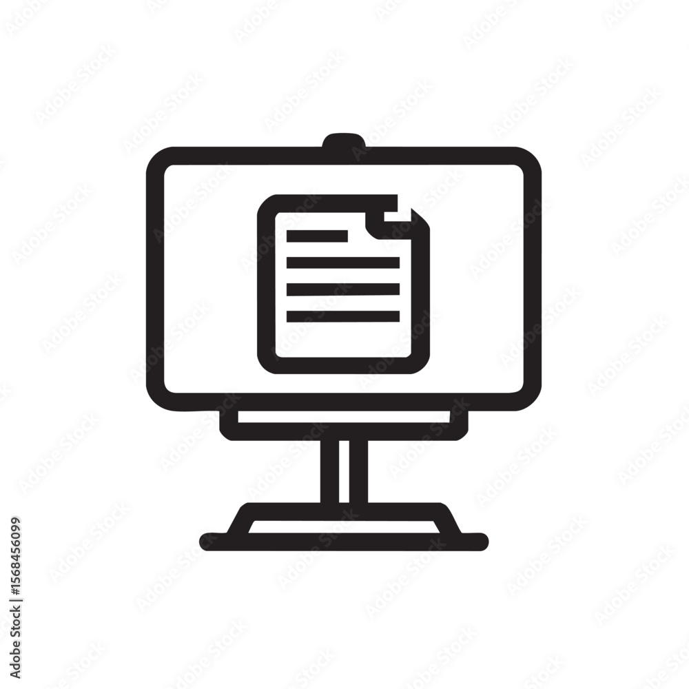 Poster digital document presentation on a computer screen for business use