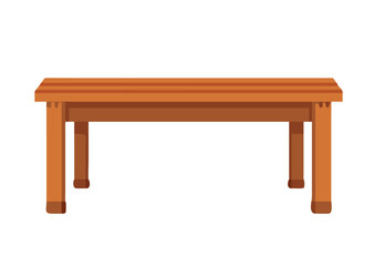 Fototapeta premium Long wooden table furniture Vector Illustration