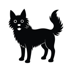 Fototapeta premium Cute Cartoon Dog Standing Isolated Black Silhouette