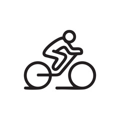 Naklejka premium Line art design of a cyclist in motion for sports themes