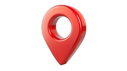 3d location marker icon red  on transparent background