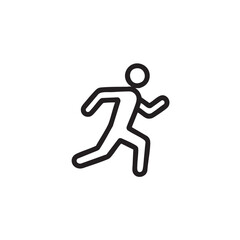 Dynamic running figure symbol for exercise and fitness concepts