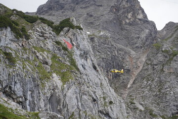 Rescue of people in the Dachstein Mountains in Styria, Austria.