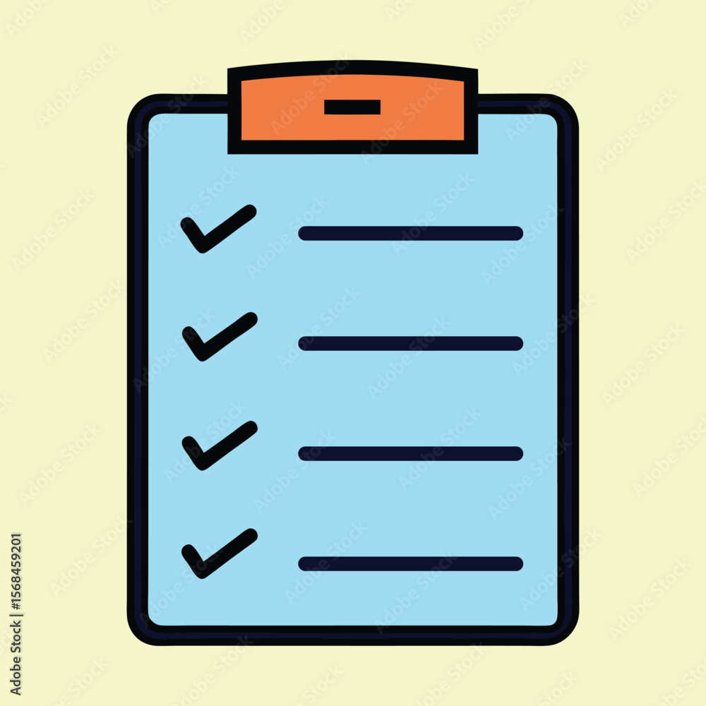 Poster blank checklist icon for task list and productivity planning