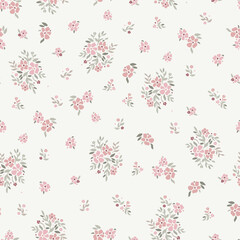 Delicate Floral Pattern - Seamless Vintage Textile Design