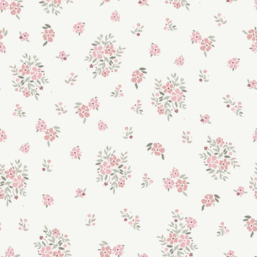 Delicate Floral Pattern - Seamless Vintage Textile Design