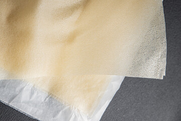 brik dough thin sheet raw packaging dough phyllo fresh delicious gourmet food background on the...