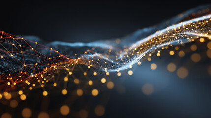 Naklejka premium Abstract technology white background. Earth network with glowing nodes and net lines business connection of lines from nodes It is connected to endless nodes and represents the innovation of communica