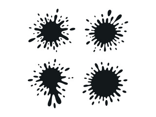 Isolated Ink Blot Designs for Graphic vector. set of silhouette paint drops and splashes. Blotter spots, liquid paint drip drop splash and ink splatter. graphic, drop, design, background, icon, abstra