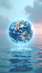 floating earth in water