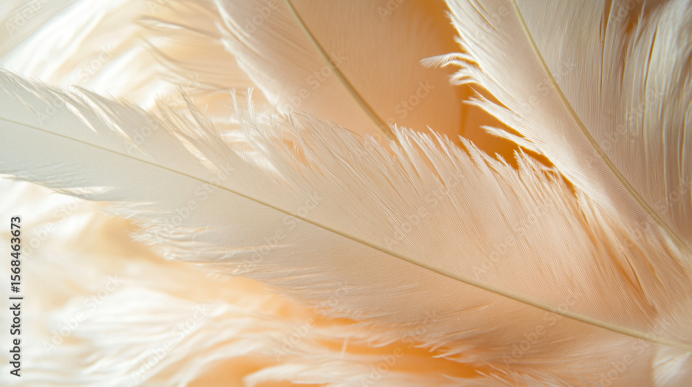 Poster nature-inspired texture macro feather motif in soft