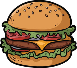 hamburger on a white background
