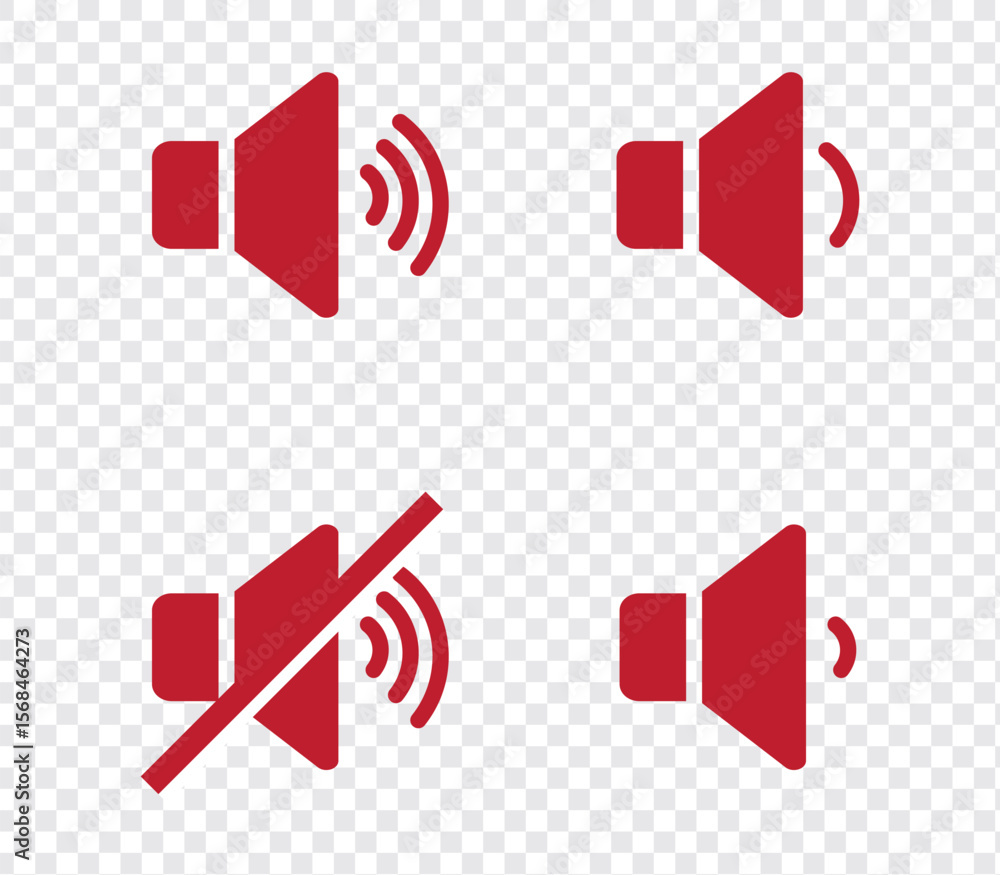 Poster sound volume icons set with different signal levels on white background. аn icon that increases and 