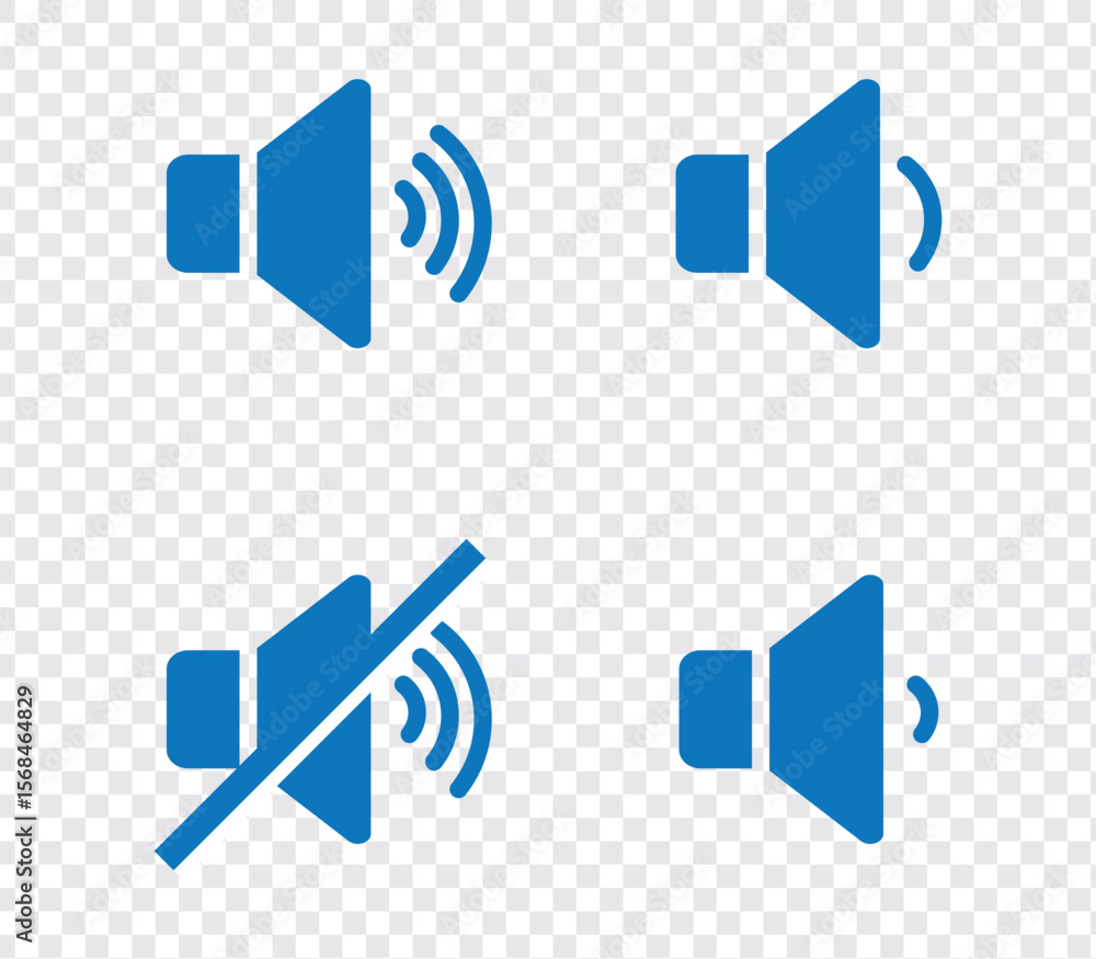 Poster sound volume icons set with different signal levels on white background. аn icon that increases and 