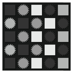 Grayscale Geometric Pattern – Round Shapes with Shadows