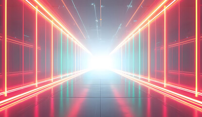 Set of glowing neon light lines isolated on white background. Line neon futuristic sign red, green, yellow, blue. Colorful electric style lines
