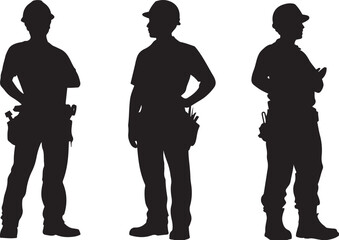 Construction worker silhouette vector image for construction designs use