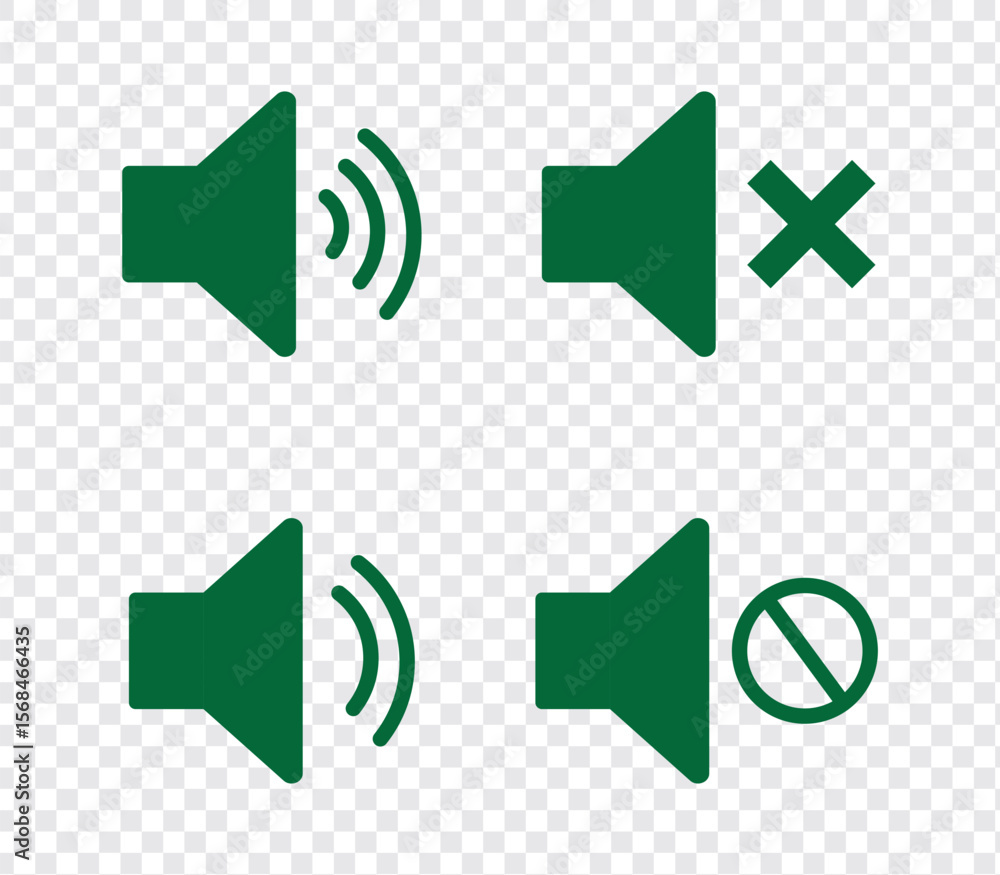 Poster sound off and on icon, an icon that increases and reduces the sound. icon showing the mute. a set of