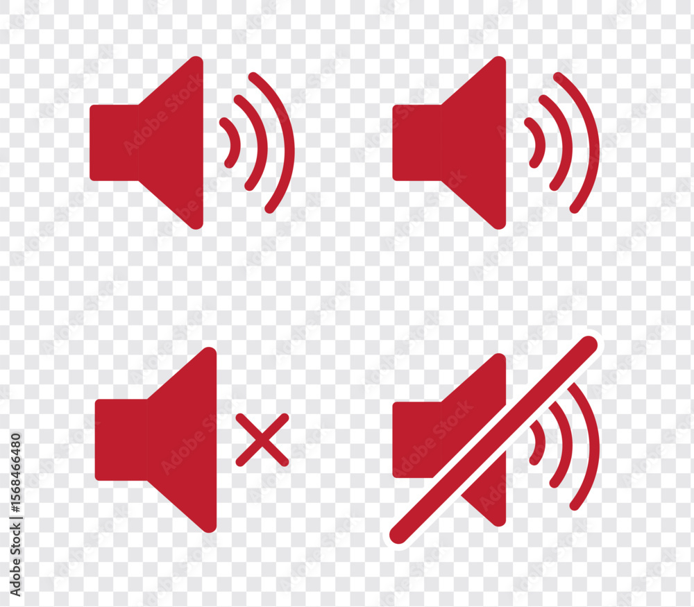 Poster sound off and on icon, an icon that increases and reduces the sound. icon showing the mute. a set of