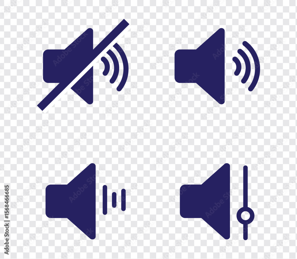 Poster sound off and on icon, an icon that increases and reduces the sound. icon showing the mute. a set of