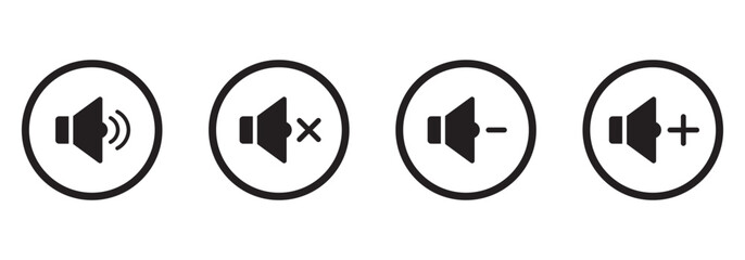 speaker volume icon vector illustration in editable stroke.