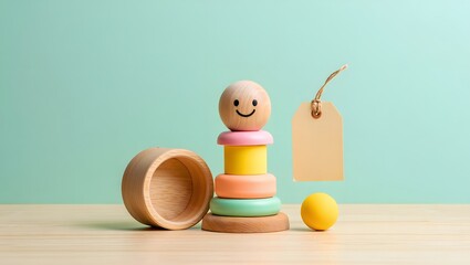 Wooden toy stacker baby toys educational toys montessori toys learning toys for toddlers kids child