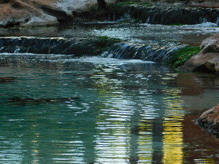 peaceful colorful waterfall in the park