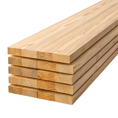 Stack of wood planks isolated on transparent background featuring timber texture and carpentry detail
