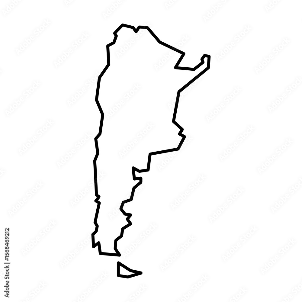 Poster argentina map line icon with simple and modern design isolated on transparent background