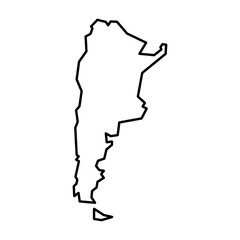 Argentina map line icon with simple and modern design isolated on transparent background