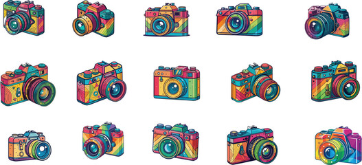 colorful camera icon vector