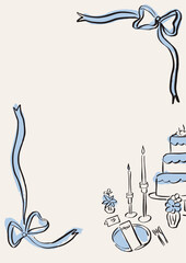 Coquette Hand-drawn Invitation Template Design