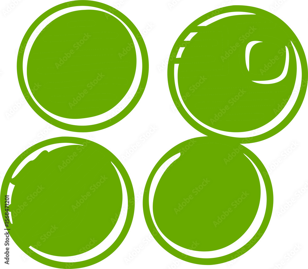 Poster green circle shapes on transparent backdrop, perfect for overlays, graphic design projects, and addi