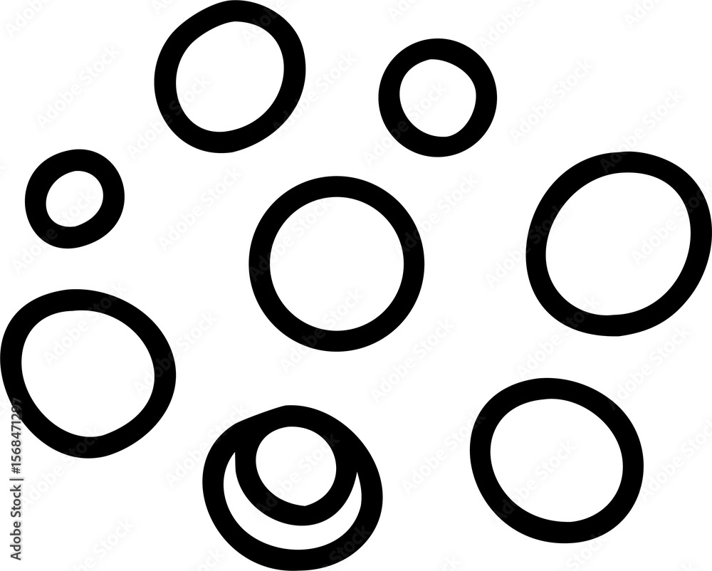 Poster a collection of hand-drawn black circles on transparent background, perfect for emphasizing elements