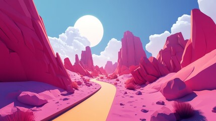 A nice picture shows a road going through Monument Valley.
