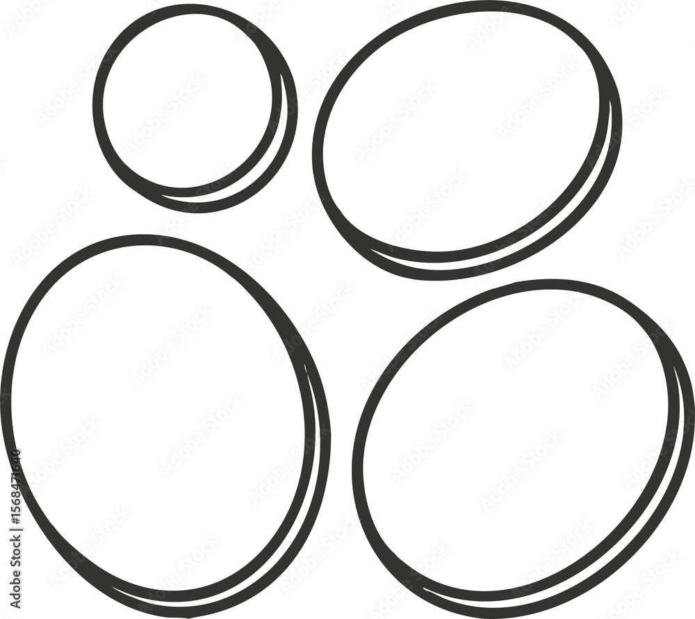 Poster simple black outline circles on transparent background a versatile graphic element for design projec