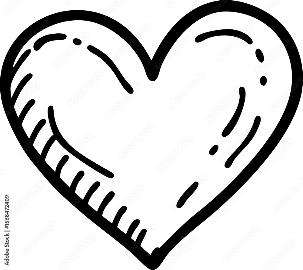 Aufkleber heart outline sketch a simple yet elegant hand drawn illustration perfect for adding a touch of warm