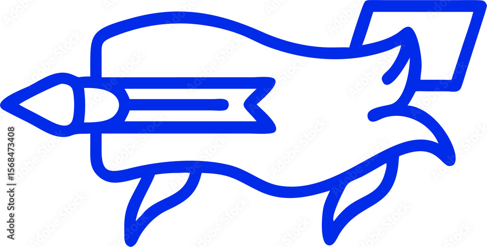Aufkleber abstract blue fish outline for creative design projects a stylized blue fish outline, perfect for ad