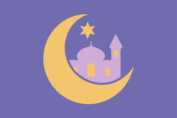 Ramadan Kareem Illustration With Crescent Moon And Stars