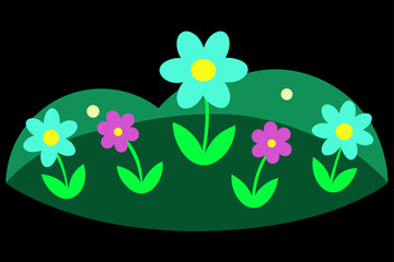 Isolated PNG Overlay Night Blooming Flowers Illuminated