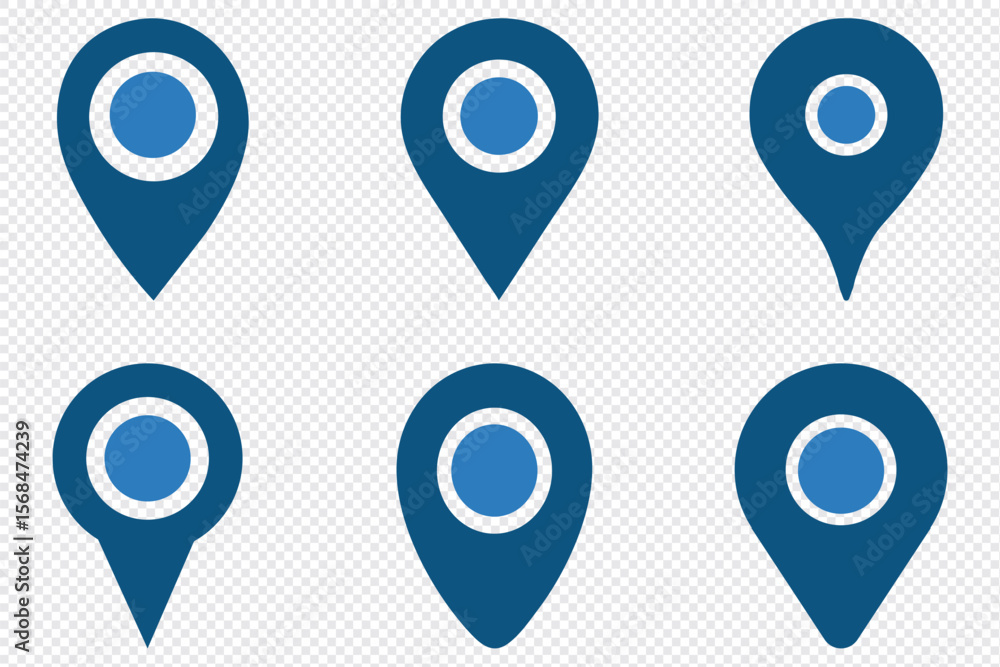 Poster location pin icon symbol sign isolated on transparent background, map flat vector icons. flat icon s